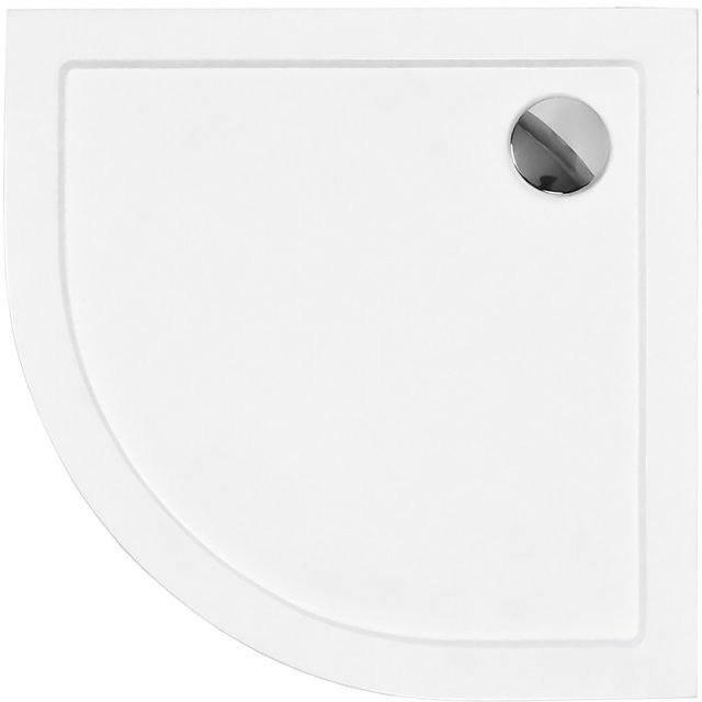 BESCO Brodzik półokrągły ARON SLIMLINE 80x80x5,5 biały BAA-80-NR