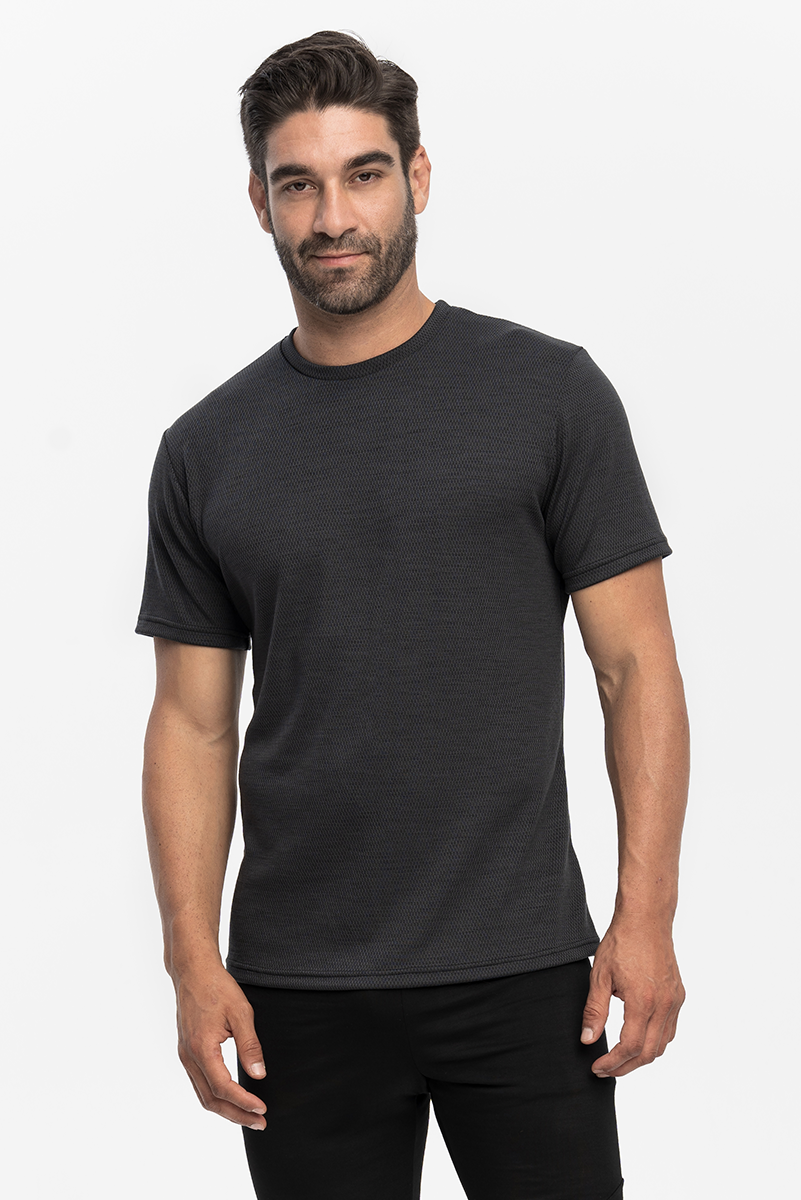 T-shirt sportowy Mesh Merino, grafitowy