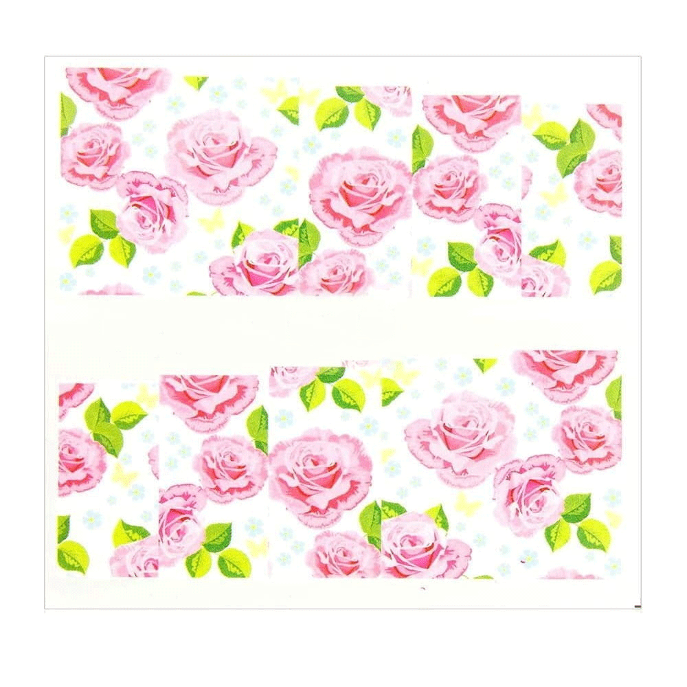 Naklejki wodne do paznokci arkusz 7 x 6,5 cm na 10 palców c Nr 163