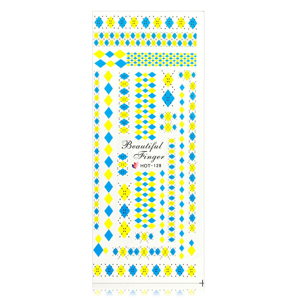 Naklejki wodne do paznokci arkusz 12,5 x 5,5 cm hot Nr 128