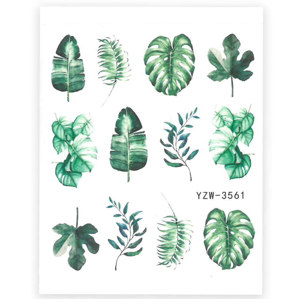 Naklejki wodne do paznokci liście YZW-3561