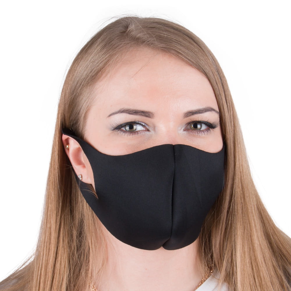 Maska maseczka ochronna wielokrotnego użytku neoprenowa piankowa Czarna rozm L/XL 1 szt