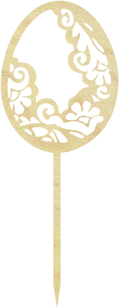 Topper jajko wielkanocne ażurowe drewniana dekoracja tortów ciast babeczek koszyka