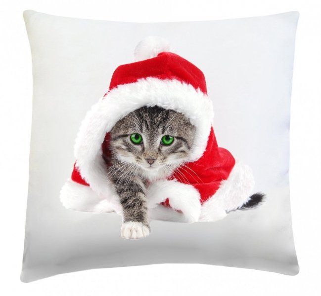 Poduszka świąteczna 40x40 wz. Świąteczny Kotek