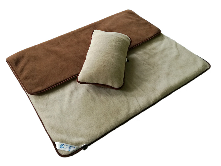 Pościel wełniana camel jasny/camel ciemny (kołdra 140x200, poduszka 40x60) (+-5cm)