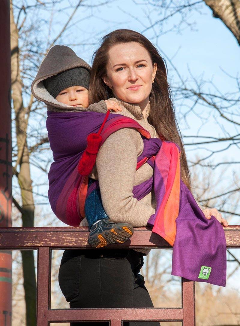 Chusta do noszenia dzieci PURPLE LOVE BAMBOO - 60% Bawełna 40% Bambus, splot diamentowy