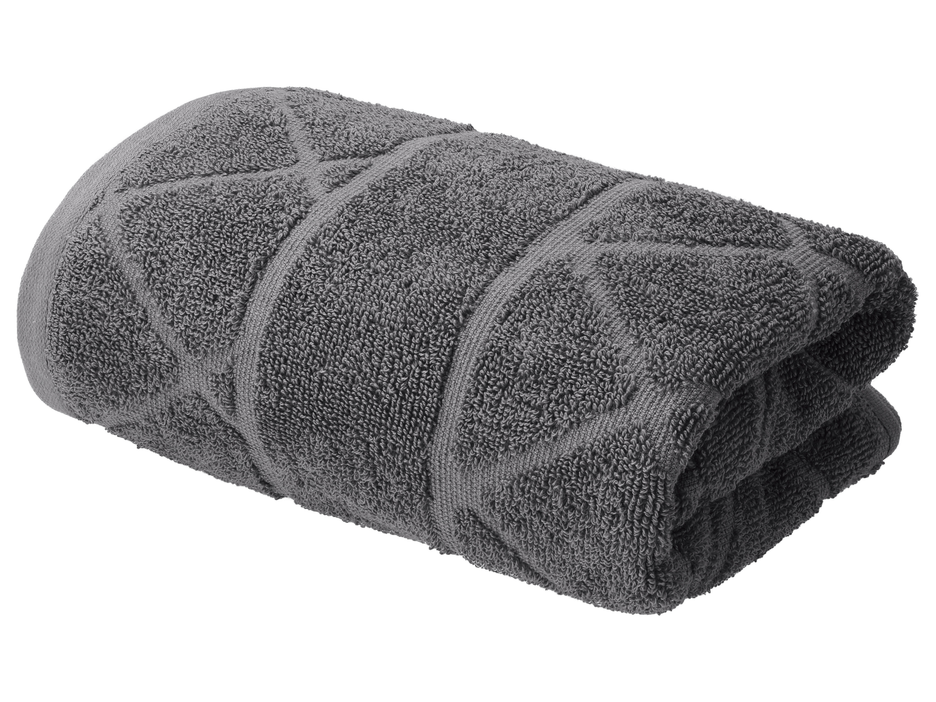 Livarno Zestaw 2 ręczników frotté, 50 x 100 cm Szary/w kratkę