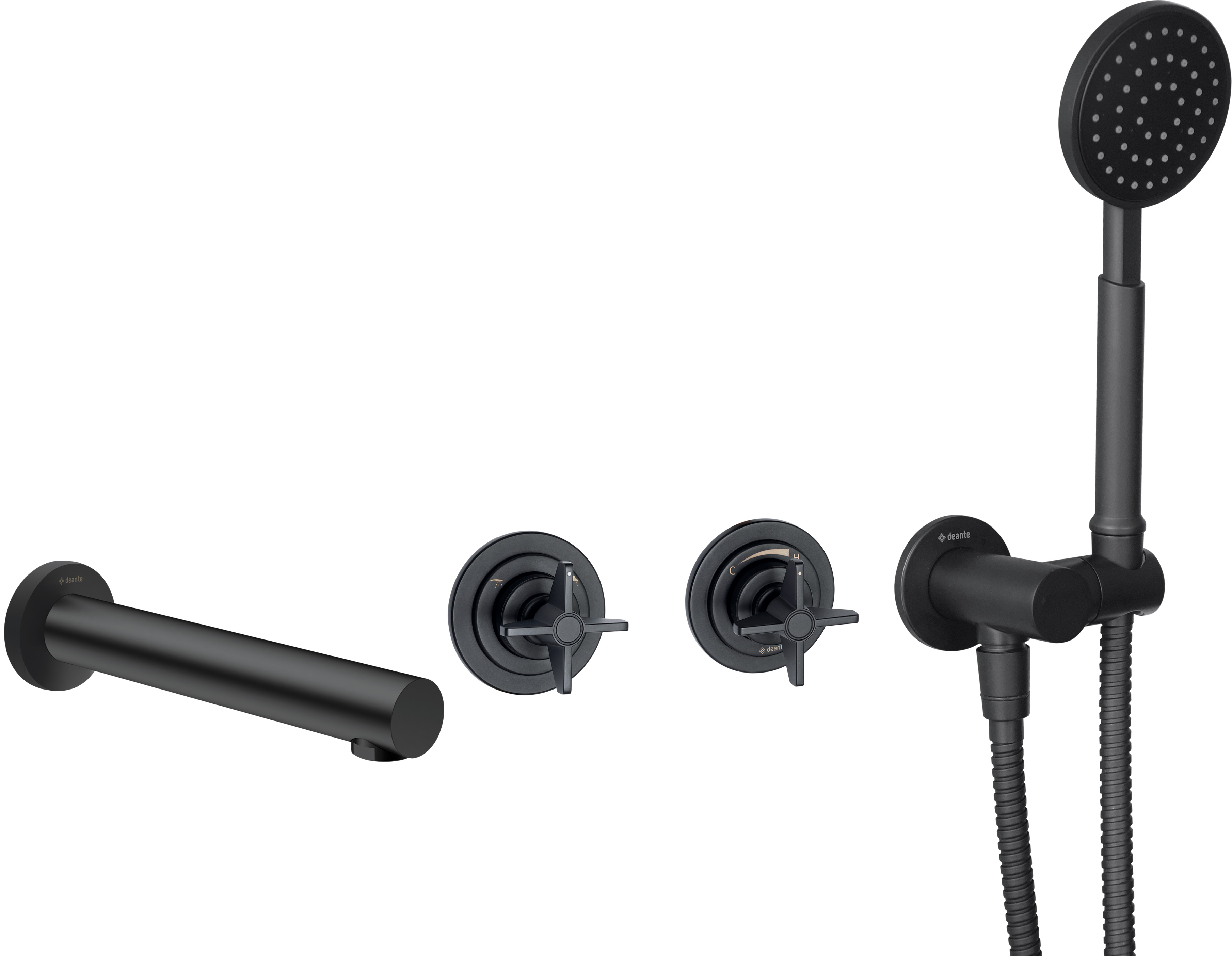 Darmowa Dostawa - Bateria wannowo-prysznicowa podtynkowa czarna Deante Temisto NACN9TQ