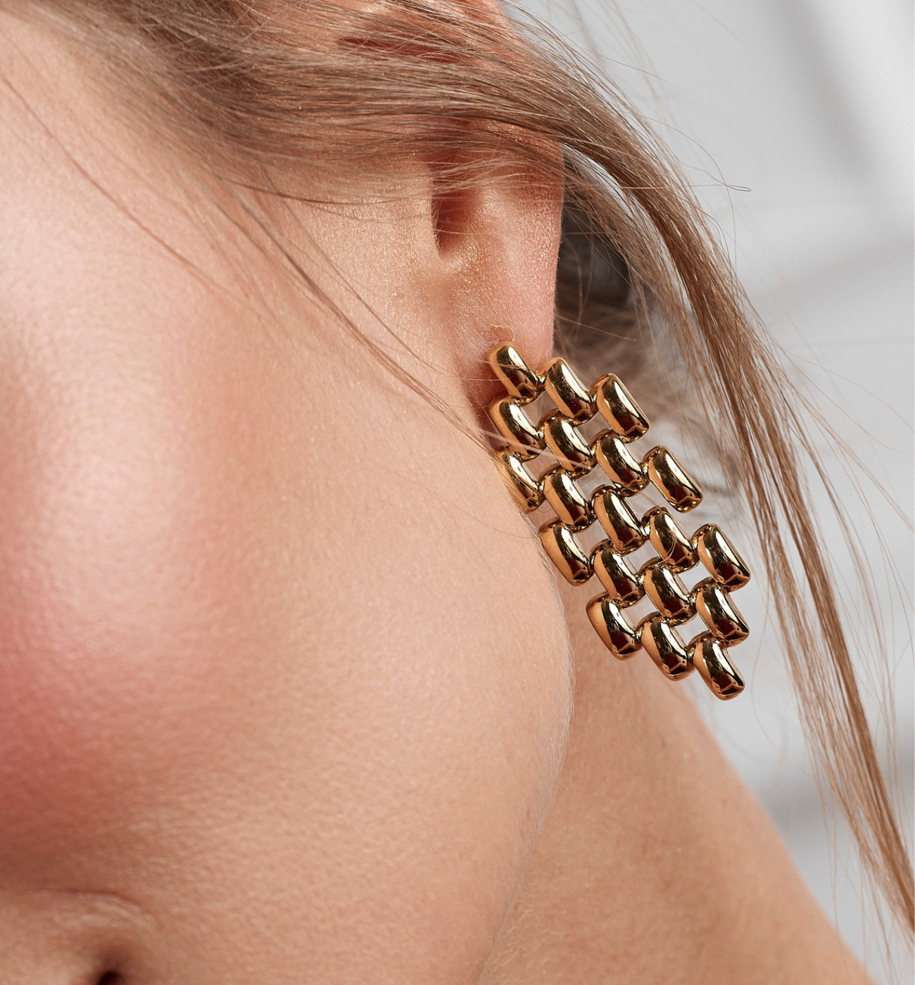 Kolczyki złote z łańcuchem KSY0332 - By Dziubeka