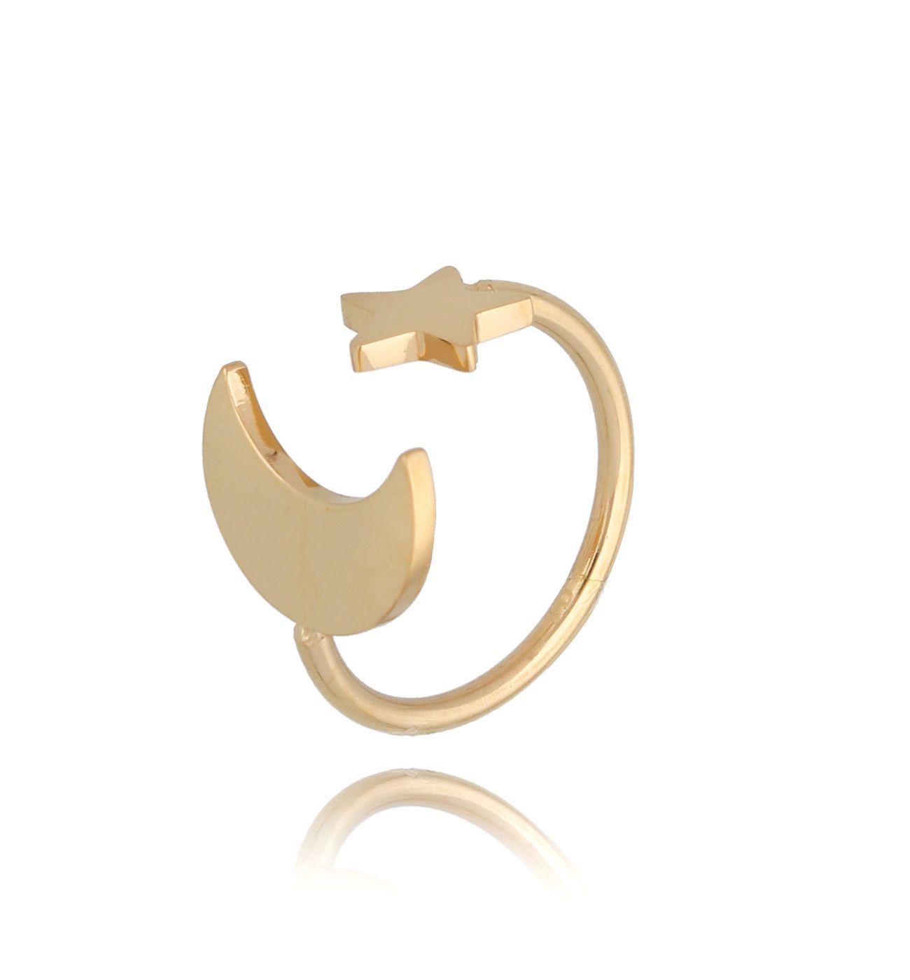 Pierścionek pozłacany z gwiazdką i księżycem Clio PSA0295