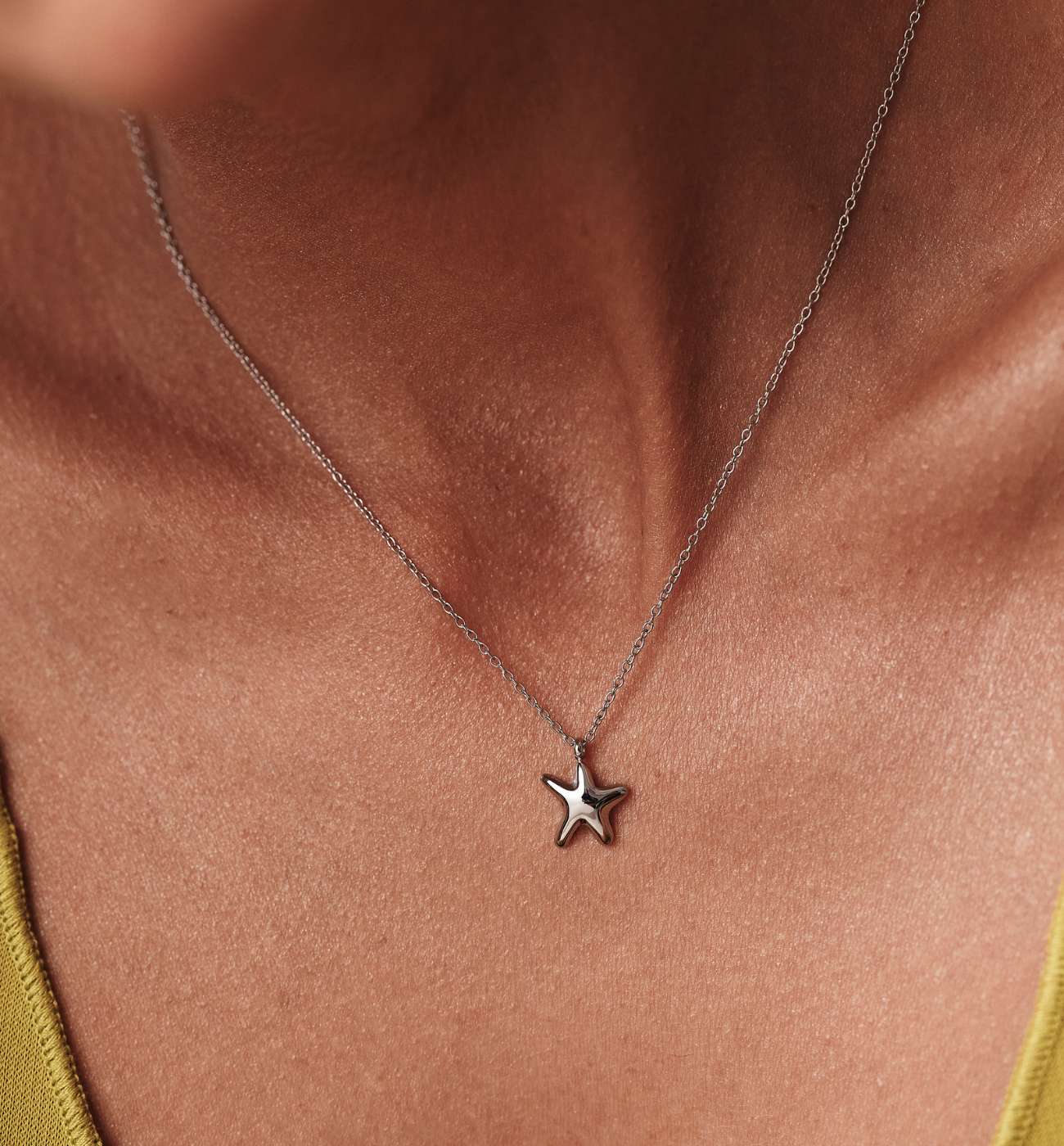 Naszyjnik z rozgwiazdą srebrny - By Dziubeka