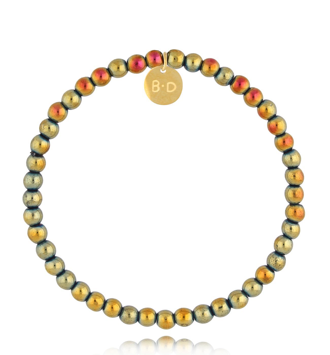 Bransoletka zielono złota z hematytami Support BTW2645