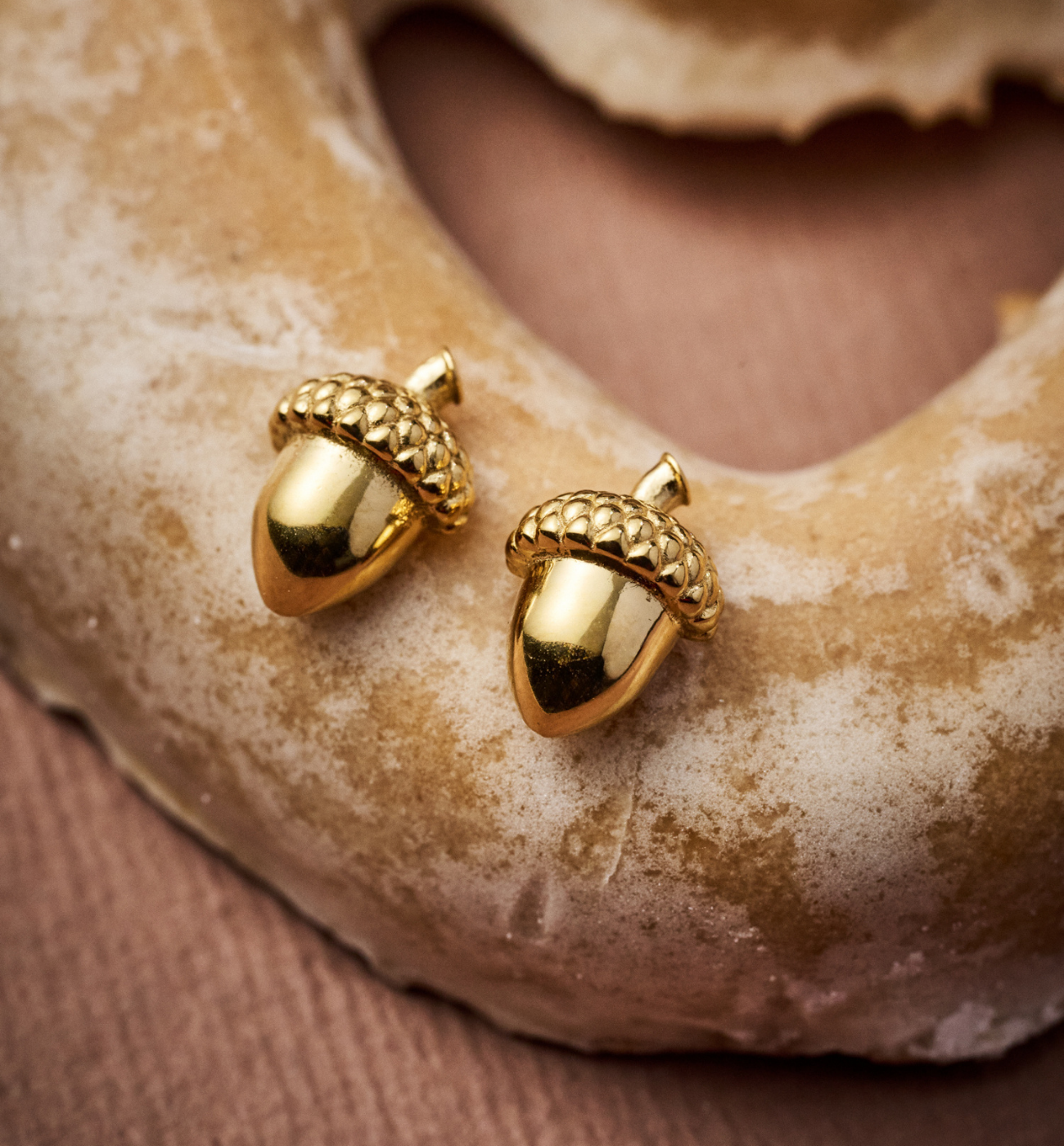 Kolczyki żołędzie złote KSA2235