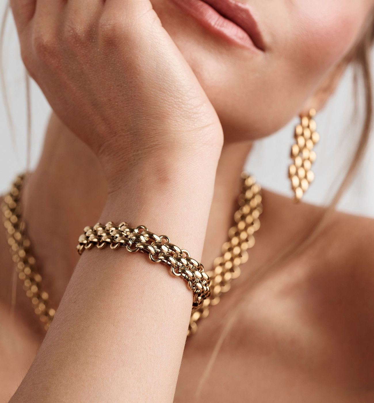 Bransoletka złoty łańcuch BSY0324 - By Dziubeka