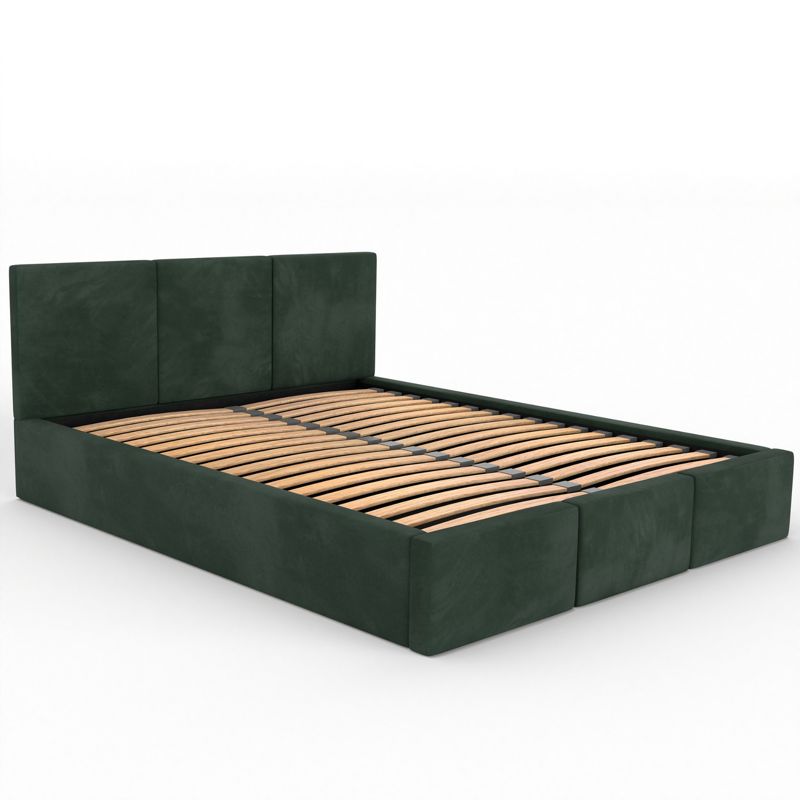 Łóżko podwójne tapicerowane Kobi VALENTINO160x200 pojemnik na pościel - Butelkowa Zieleń 1 szt.