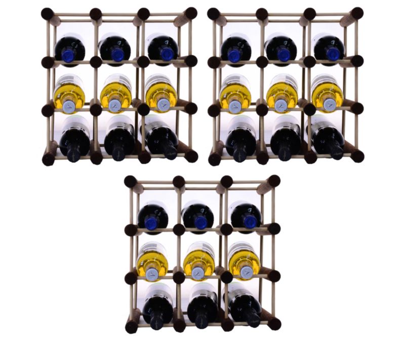 Stojak na wino MODO24 modułowy na 27 butelek sosnowy impregnowany brązowy 1 szt.