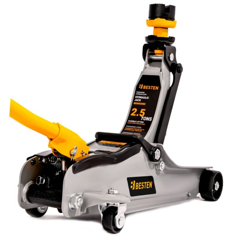 Podnośnik samochodowy hydrauliczny żaba BESTEN BE0002880 2,5 T 80-360 mm, walizka, zawór bezpieczeństwa 1 szt.