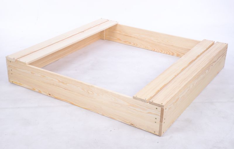 Piaskownica drewniana MODO24 z ławeczkami z agrowłókniną 120 x 117 cm impregnacja przezroczysta 1 szt.