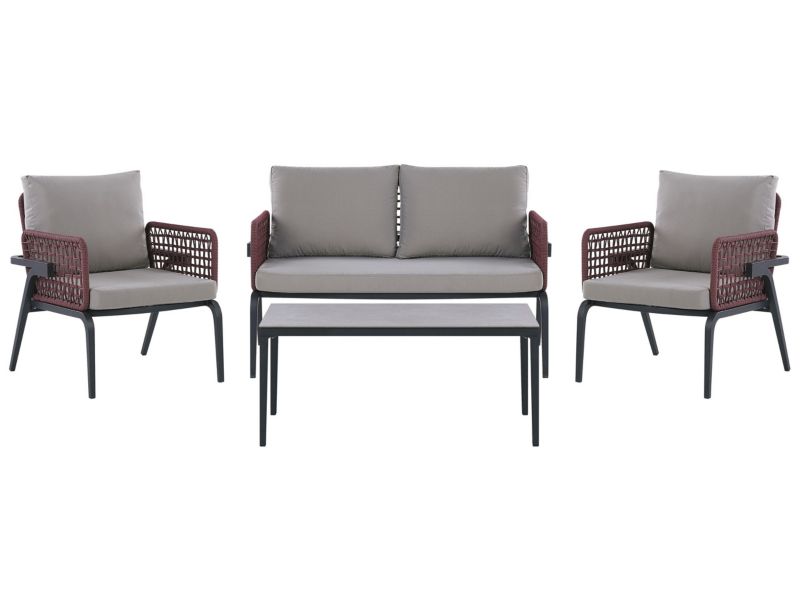 Duży zestaw wypoczynkowy Sciacca Aluminium Szary dla 4 osób 1 szt.