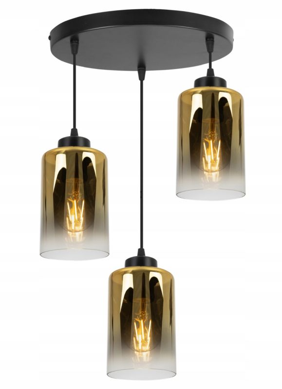 Lampa sufitowa wisząca Light Home LH Hella 3x E27 60W okragła złoty 1szt.