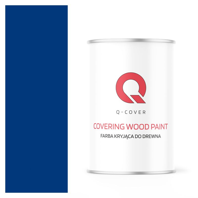 Farba Kryjąca do Drewna Q-Cover Niebieski Ultramarynowy RAL5002 Mat 1L