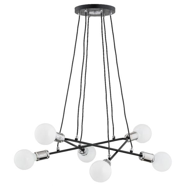 Lampa wisząca Alfa Vivia czarna industrialna 6xE27 x 15W 1 szt.