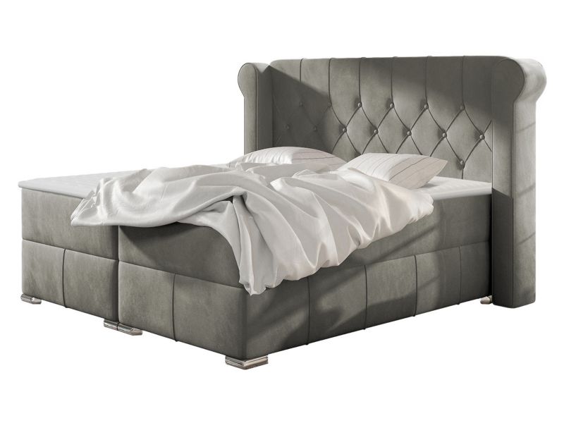 Łóżko kontynentalne MIRJAN 24 Massimo 180x200 platynowy szary 1 szt.