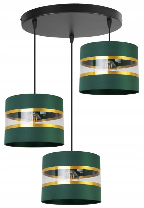 Lampa sufitowa wisząca Light Home LH Elegance Gold 3x E27 60W okrągły zielony/czarny 1szt.