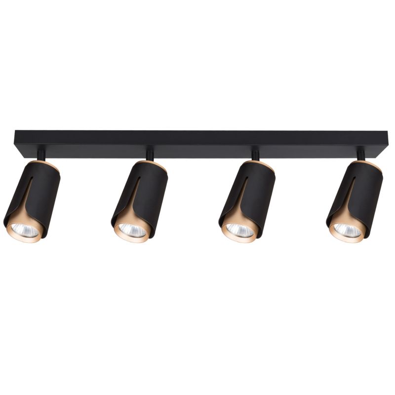 Kinkiet LED XUDO 4-punktowy GU10 Regulowany Wewnętrzny Stylowy Czarno-Złoty 1 szt.
