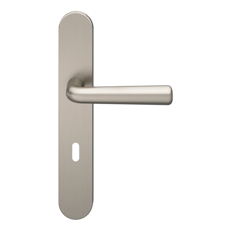 Klamka GoodHome Solid szyld klucz nikiel satyna