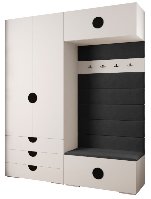 Garderoba do przedpokoju Abiks INOVA 4 Z12 biały+czarny+manila18 1 szt.