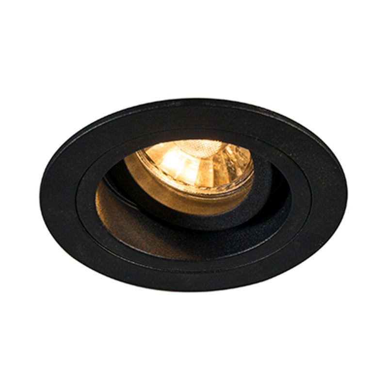 Oprawa sufitowa wpuszczana Zuma Line Chuck czarna ruchoma 1 x GU10 x 50W IP20 wym: 3,8 x 9,2 x 9,2 cm okrągła - 1 szt.