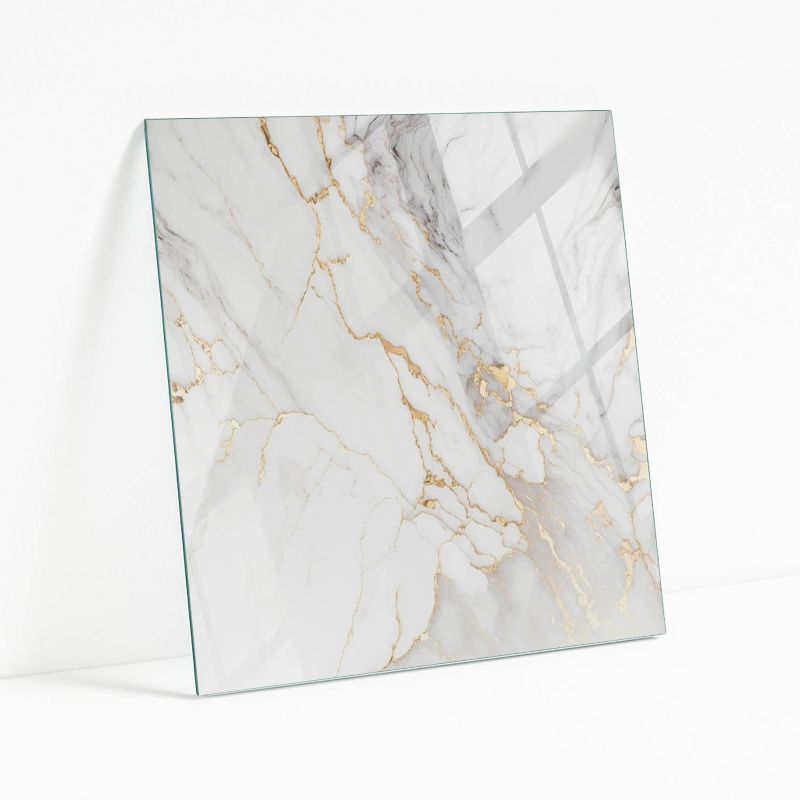 Blat Szklany z Nadrukiem Wallfluent 50x50 cm Marmurowy styl z żyłkami 1 szt.