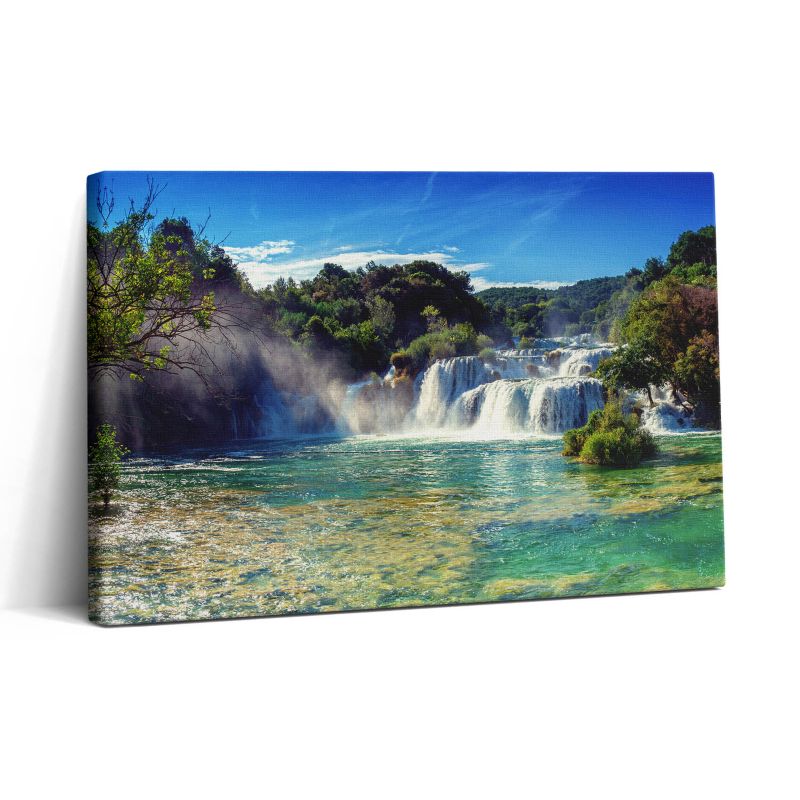 Obraz na płótnie Wallfluent 30x20 cm Pejzaż lasów i wodospadu 1 szt.