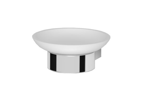 Mydelniczka ścienna Oltens Vernal biała ceramika/chrom 9,9x5,4 cm 1 szt.