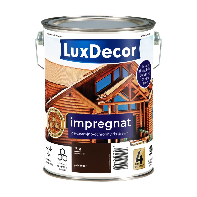 Impregnat dekoracyjno-ochronny do drewna LuxDecor, palisander, 9 l, 1 szt.