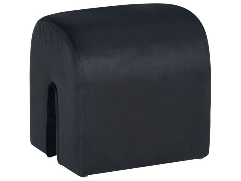 Puf welurowy 35 x 42 x 42 cm czarny Modoc 1 szt.