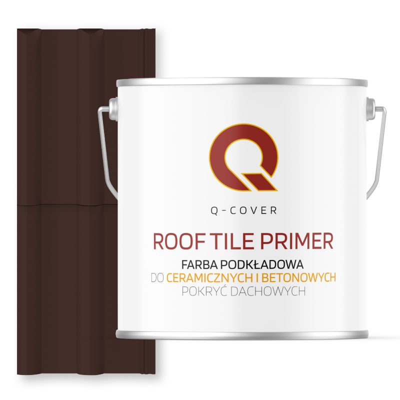 Farba Podkładowa do Dachów Ceramicznych i Betonowych Pokryć Dachowych Q-Cover Czekoladowy brąz RAL8017 5L