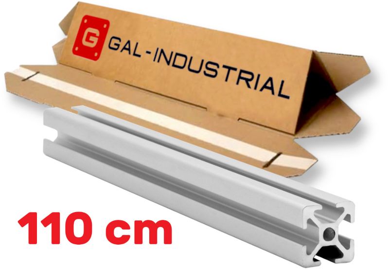 PROFIL KONSTRUKCYJNY ALUMINIOWY GAL-INDUSTRIAL 20x20 otwór 5mm DŁ. 110cm + Cięcie na wymiar 1 szt.