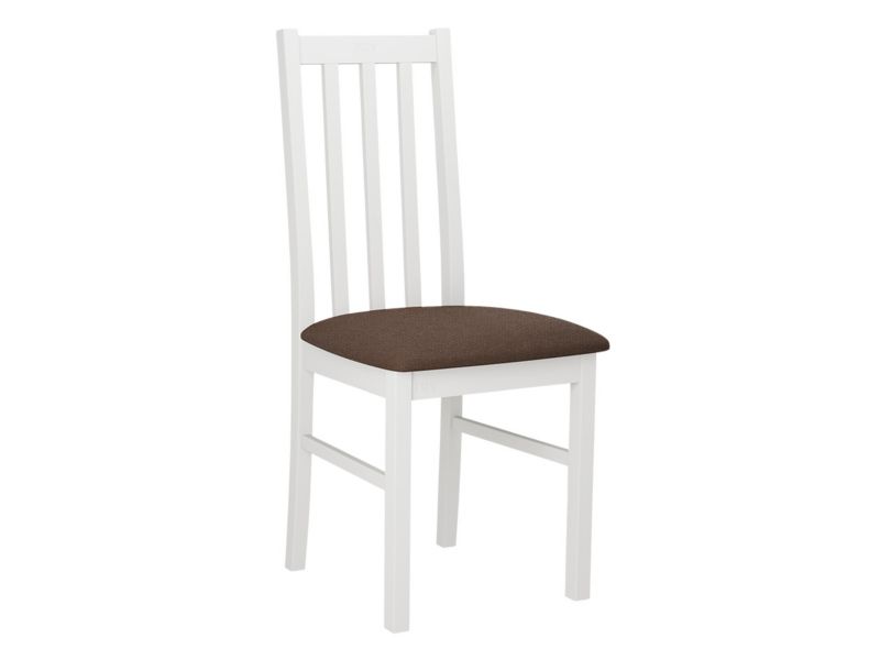 Krzesło MIRJAN 24 Bos 10 biały + brązowa welwetowa plecionka 1 szt.
