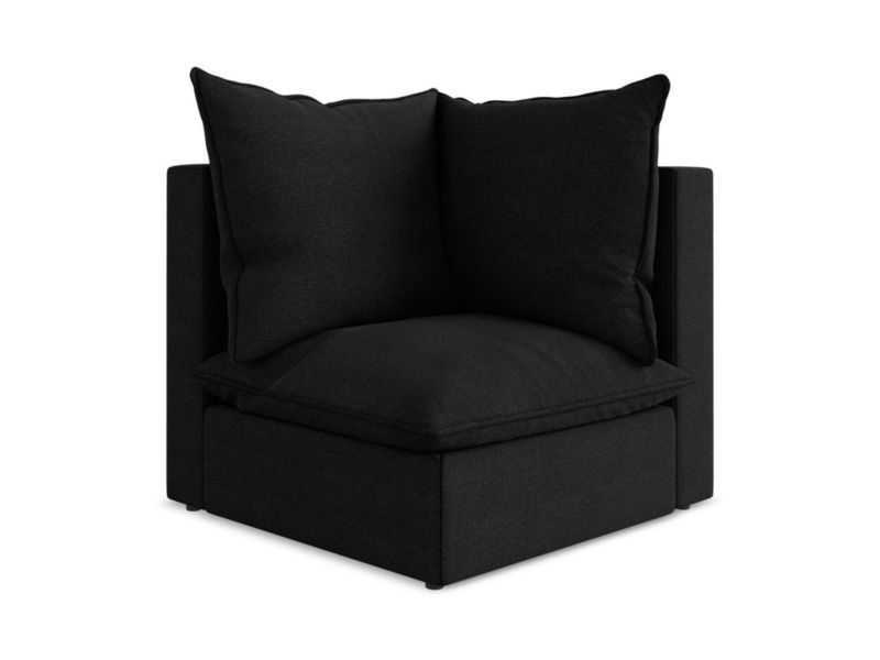 Moduł narożny LaMiaSofa RAVENNA z tkaniny bouclé 90x90 cm czarny 1 szt.