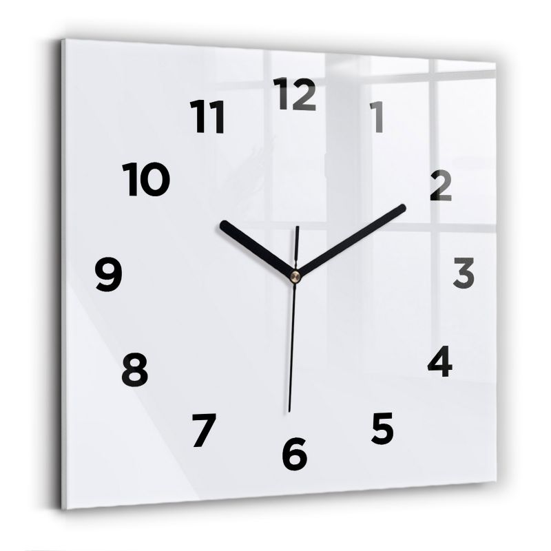 Zegar z czarnymi wskazówkami Wallfluent 30x30 cm Biały 1 szt.