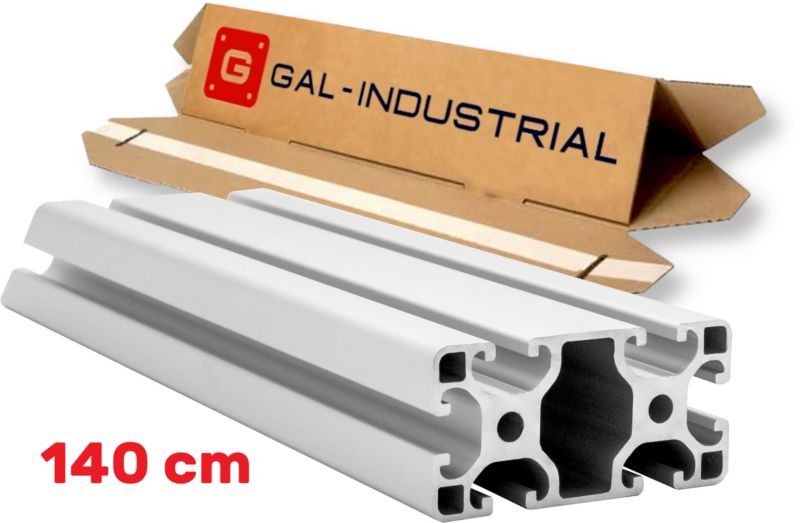 PROFIL KONSTRUKCYJNY ALUMINIOWY GAL-INDUSTRIAL 40x80 otwór 8mm DŁ. 140cm + Cięcie na wymiar 1 szt.