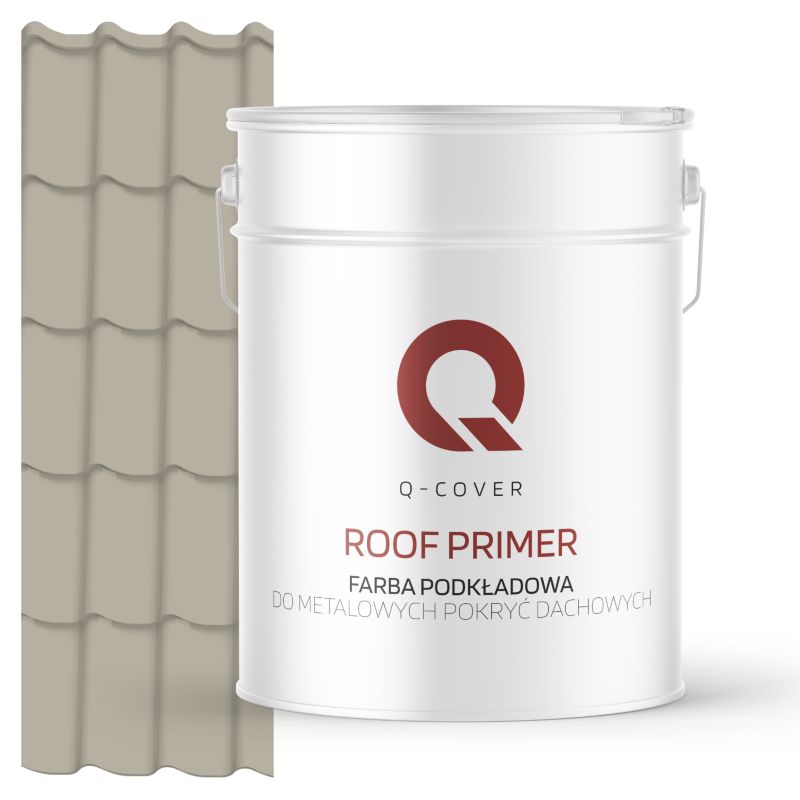 Farba Podkładowa do Metalowych Pokryć Dachowych Q-Cover Szary beżowy RAL7032 10L