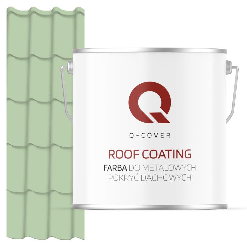 Farba do Metalowych Pokryć Dachowych Q-Cover Zielony pastelowy RAL6019 Satyna 5L
