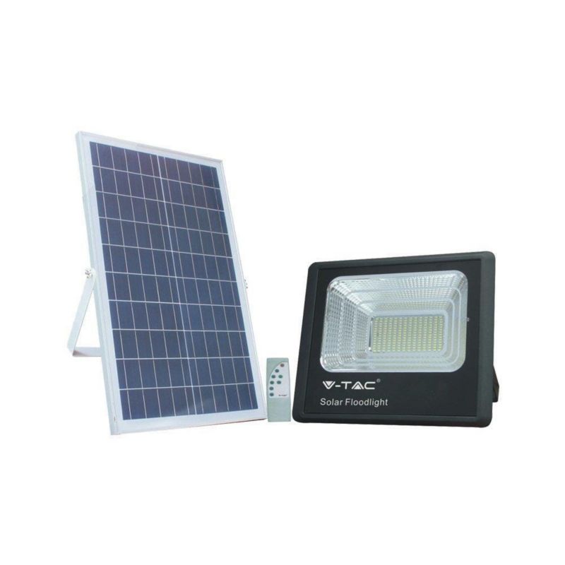 Naświetlacz solarny LED V-TAC czarny LED 50W 4000K 4200lm IP65 wym: 35,6 x 43,7 x 9 cm aluminium - 1 szt.