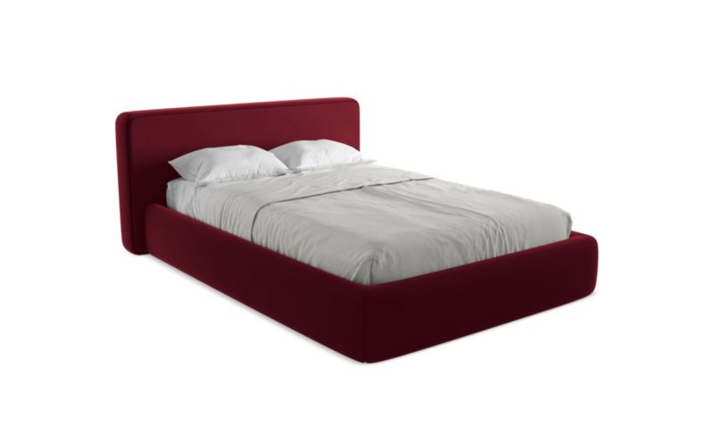 Łóżko LaMiaSofa Kiana z weluru 140x200 burgundowy 1 szt.
