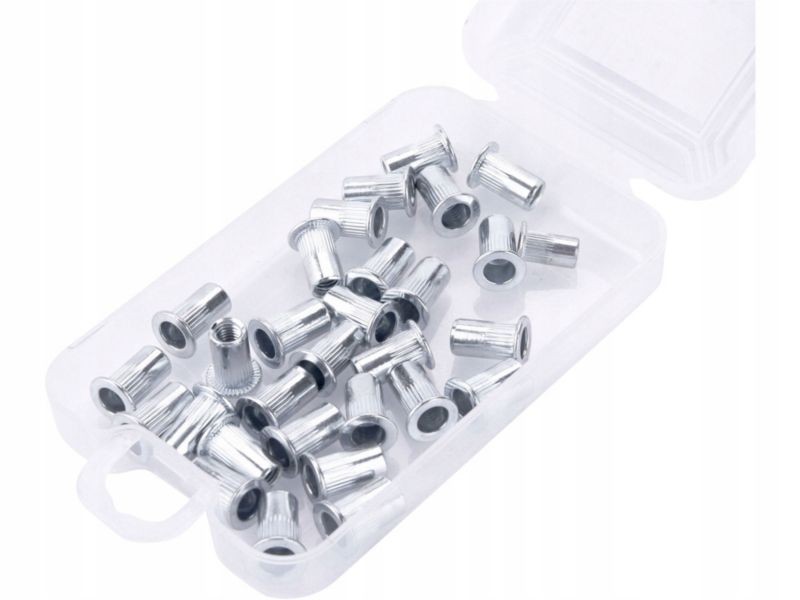 Nitonakrętki FORTUM stalowe ocynkowane M5 z kołnierzem zestaw 30 szt.
