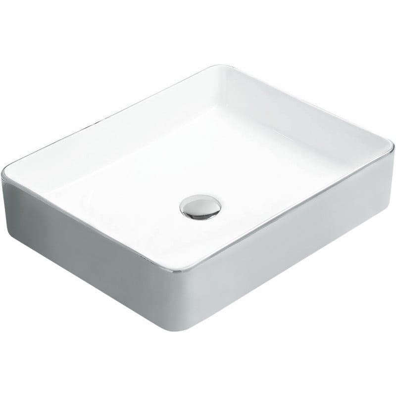 Umywalka nablatowa Mexen Estela biało-srebrna 50,5x40 cm 1 szt.