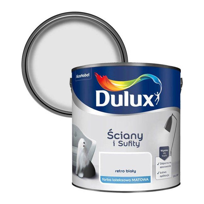 Farba Dulux Ściany i Sufity retro biały 2,5 l